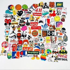 Set Of 100 Skateboard Vinyl Stickers
